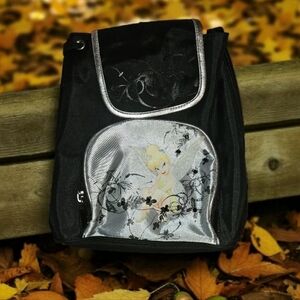 Disney RARE Black/Silver Tinkerbell Mini Backpack Bag